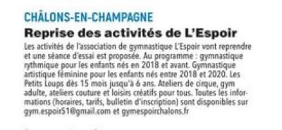 01 09 2023 espoir gym