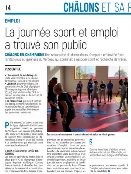 13 10 23 sport emploi