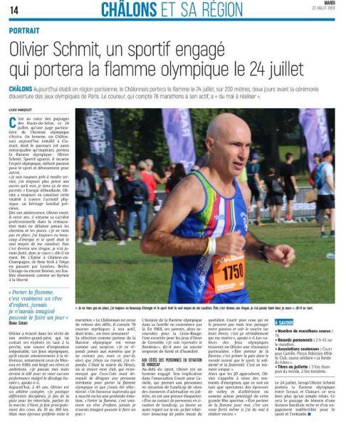 23 07 2024 olivier schmit porteur de la flamme olympique